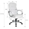 A white office chair with dimensions indicated by measurement lines and text. Produktbild-Vorschau