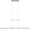 A modern, linear LED pendant light fixture suspended by thin wires against a white background. Produktbild-Vorschau
