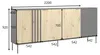 Wohnzimmer Sideboard mit 220 cm Breite in Eiche & schwarz, Produktbild-Vorschau 4
