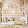 Merax Etagenbett 90x200 cm + 140x200 cm, Hausdesign Produktbild-Vorschau 2
