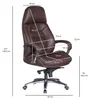 FineBuy Designer Bürostuhl Braun Bezug Echtleder Produktbild-Vorschau 3