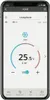 A smartphone displaying a smart home thermostat control interface for a living room. Náhľad obrázku produktu