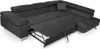 A dark gray sectional sofa with a pull-out bed feature. Produktbild-Vorschau
