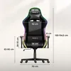 A gaming chair with dimensions indicated by text overlays. Náhľad obrázku produktu