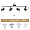 ZMH plafoniera soffitto legno faretto 4 fiamme GU10 Anteprima dell’immagine prodotto 3