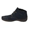 A side view of a blue leather boot. Produktbild-Vorschau
