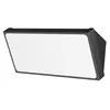 A product shot of a black outdoor wall light with a white diffuser. Produktbild-Vorschau