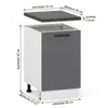 ULWEHOME | Unterschrank 40 cm Anthrazit, Küchenunterschrank Produktbild-Vorschau 2