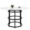 OKWISH Table À Manger Ronde - Avec Plateau MDF Marbré Et Voir les images du produit 6