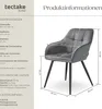tectake® Esszimmerstuhl Marilyn gepolstert, in Samtoptik, Produktbild-Vorschau 5