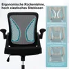 Bürostuhl ergonomisch mit Mesh-Rückenlehne, 90° klappbare Produktbild-Vorschau 3