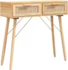 A wooden console table with two drawers and rattan fronts, shown against a white background. Náhľad obrázku produktu