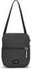 A black Pacsafe bodybag is shown against a white background. Voir les images du produit