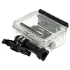 A clear plastic waterproof case with a black mounting accessory attached. Produktbild-Vorschau
