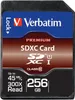 A close-up, front-facing image of a Verbatim SDXC memory card. Produktbild-Vorschau