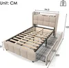 A diagram of a bed frame with dimensions indicated by numbers and arrows. Produktbild-Vorschau
