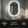 Badspiegel mit Beleuchtung 90x110 cm Darcy - Vertikal Oval Produktbild-Vorschau 1