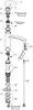 An exploded diagram of a faucet assembly with numbered parts and tools. Produktbild-Vorschau