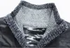 ASKSA Herren Stehkragen Strickjacke Warm Fleece Gestrickt Produktbild-Vorschau 2