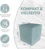 Best For Home | Würfel Pouf Hocker | Dunkles Blaugrün Poof Produktbild-Vorschau 3