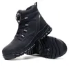 A pair of black work boots shown against a white background. Produktbild-Vorschau