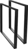 Two black metal table legs are shown against a white background. Produktbild-Vorschau