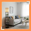 Stojací lampa Relaxdays s policí, rozměry: 180 x 30 cm, Náhled obrázku produktu 2