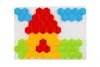 A mosaic made of hexagonal tiles forming a house with clouds and grass. Produktbild-Vorschau