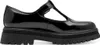 A side view of a black patent leather Mary Jane shoe with a thick lug sole. Produktbild-Vorschau