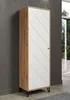 Grafico Kleiderschrank 1 Tür matt weiß, Eiche Nachbildung. Produktbild-Vorschau 3
