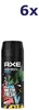 6x Axe Deospray - Collision Fresh Forest & Graffiti, 150 ml Productafbeelding-voorbeeld 1