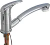 A chrome kitchen faucet with copper pipes visible underneath. Produktbild-Vorschau