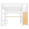 Merax Etagenbett Hochbett 140x200 cm mit Schreibtisch und Produktbild-Vorschau 6