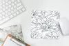 MuchoWow® Mauspad Mousepad Blumen - Muster - Linie 20x20 cm Produktbild-Vorschau 6