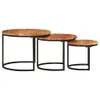 vidaXL Set tavoli 3 pz. Legno massiccio di acacia Anteprima dell’immagine prodotto 2