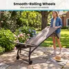 COSTWAY Sonnenliege mit Rollen & Tisch, Gartenliege bis Produktbild-Vorschau 6