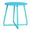 Homestyle4u Beistelltisch Gartentisch Blau Metall Tisch Produktbild-Vorschau 2