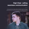 A man wearing earbuds, with marketing text overlayed. Produktbild-Vorschau