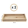 Holz Kerzentablett natur mit Rand 2er Set - 38 x 16 cm Produktbild-Vorschau 2