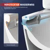 Diagram showing a toilet brush with a hidden water channel compared to a conventional one. Produktbild-Vorschau