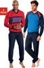 LE JOGGER Pyjama 4 -teilig rot-marine, blau-marine Größe Produktbild-Vorschau 2