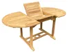 A wooden extendable dining table is shown against a white background. Produktbild-Vorschau