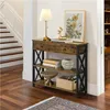 A console table with decorative items in a hallway next to a staircase. Produktbild-Vorschau