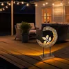 LED Solarleuchte, Holz Optik, Mondsichel Design, H 52 cm Produktbild-Vorschau 4