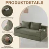 Cord Schlafsofa 2-in-1, Klappsofa mit Getränkehalter und Produktbild-Vorschau 5