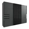 Schwebetürenschrank 3-türig 270cm, graphit mit schwarzem Produktbild-Vorschau 5
