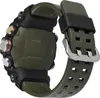 The back of a green G-Shock watch with a black strap. Podgląd zdjęcia produktu