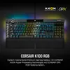 A Corsair K100 RGB gaming keyboard with RGB lighting is displayed against a dark background with colorful lighting effects. Produktbild-Vorschau