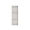 A white, three-shelf bookcase is shown against a white background. Produktbild-Vorschau