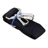 A black strap with metal clasps, held together by a blue elastic band, against a white background. Náhľad obrázku produktu
